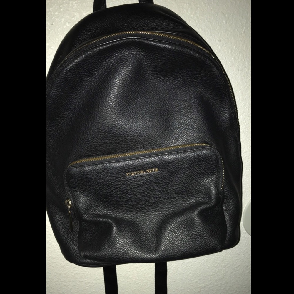 Black Leather Micheal Kors Backpack